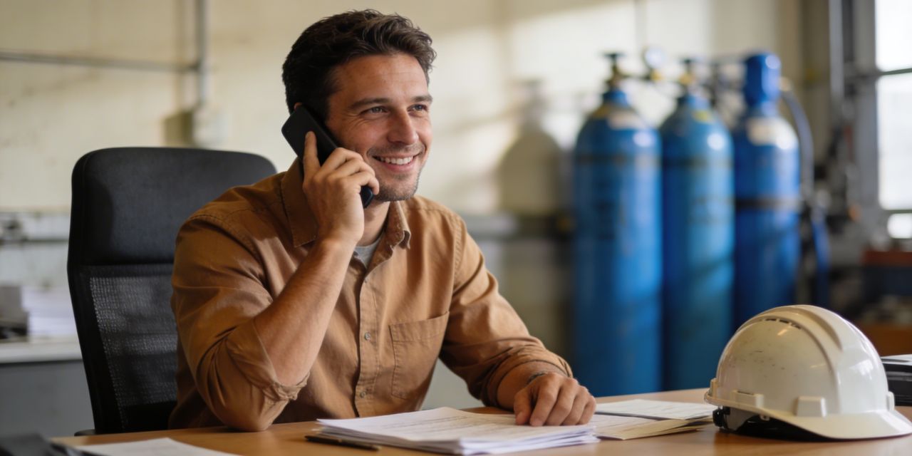 asesor de oxioriente atendiendo una solicitud de oxigeno industrial en barranquilla